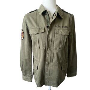 Zadig & Voltaire Green Love Punk Full Zip Snap Kayak Military Jacket Small